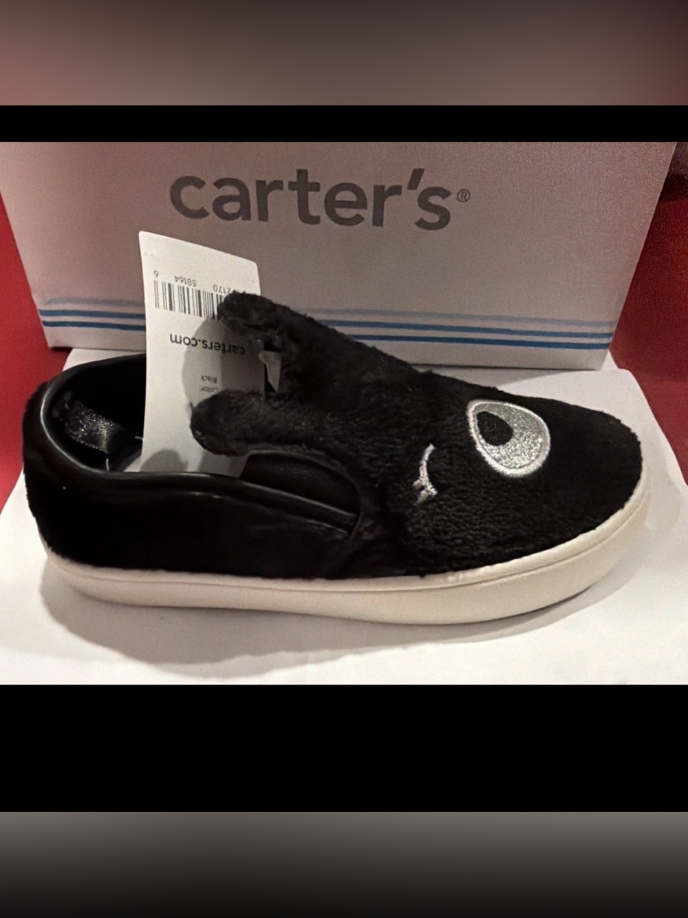 Carters Baby Girls Carina Slip On Sneakers Black Size 8 Toddler New